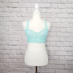 Megan turquoise lace racer back bralette NWOT